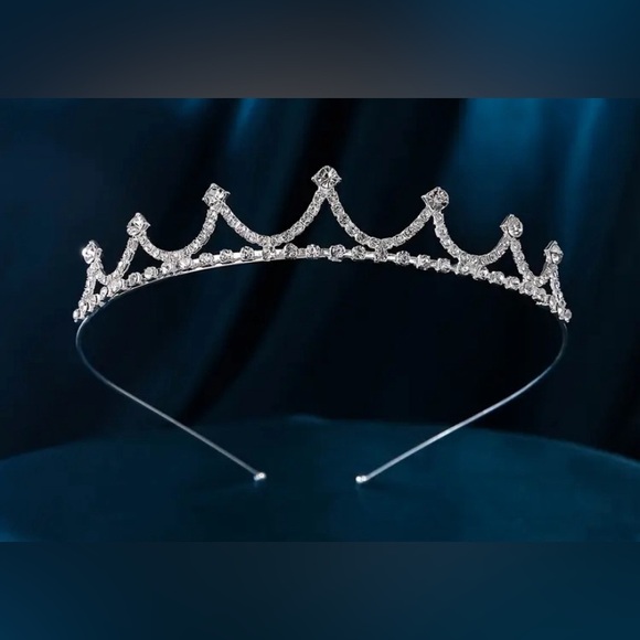 Rhinestone Tiara Princess Crown Mini Queen Costume Birthday Girl Adult Size - Picture 1 of 7